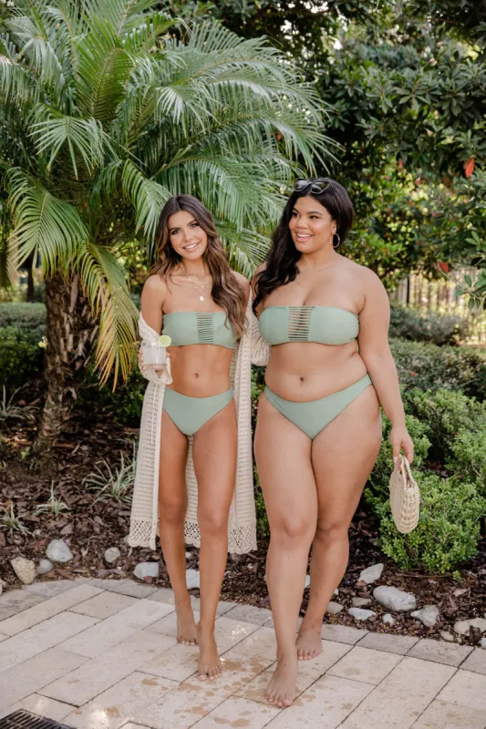 Sea You Together Olive Mid-Rise Bikini Bottoms FINAL SALE sold by Pink Lily