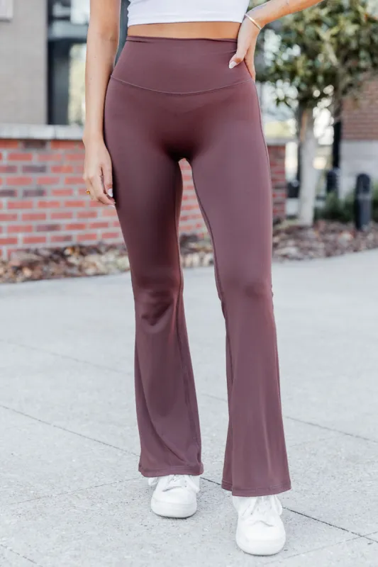 Believe In Yourself Brown Flare Leggings FINAL SALE sold by Pink Lily
