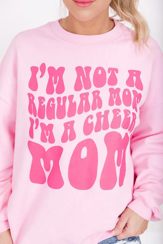 I'm Not A Regular Mom I'm A Cheer Mom Light Pink Oversized Graphic Sweatshirt sold by Pink Lily product image thumbnail 3