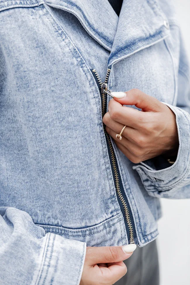 Walk The Walk Light Wash Denim Jacket FINAL SALE sold by Pink Lily product image thumbnail 3