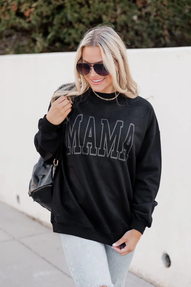 Mama Grey Block Black Oversized Graphic Sweatshirt sold by Pink Lily