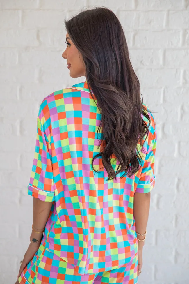 Good To Get Away In Glamour On The Grid Bamboo Pajama Top SALE sold by Pink Lily product image thumbnail 5