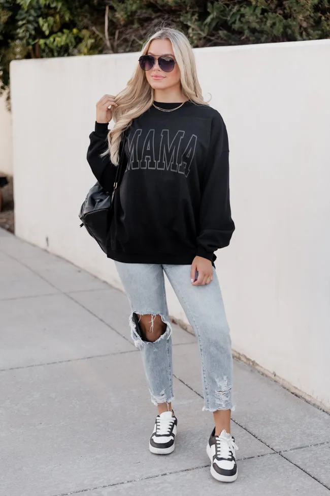 Mama Grey Block Black Oversized Graphic Sweatshirt sold by Pink Lily product image thumbnail 2