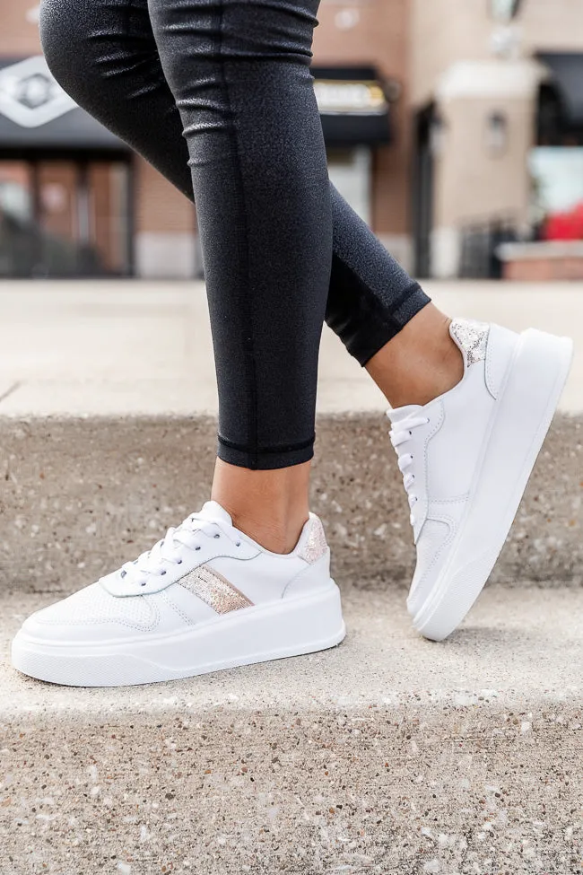 Maren Rose Gold Stripe Sneakers FINAL SALE sold by Pink Lily