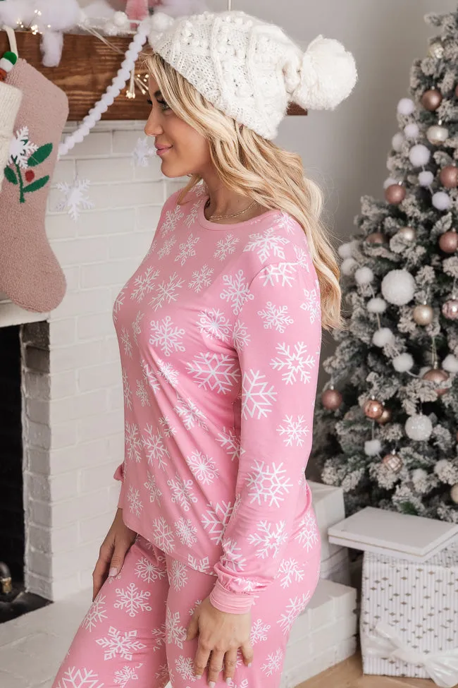 Merry All The Way Pink Snowflake Pajama Top FINAL SALE sold by Pink Lily product image thumbnail 4