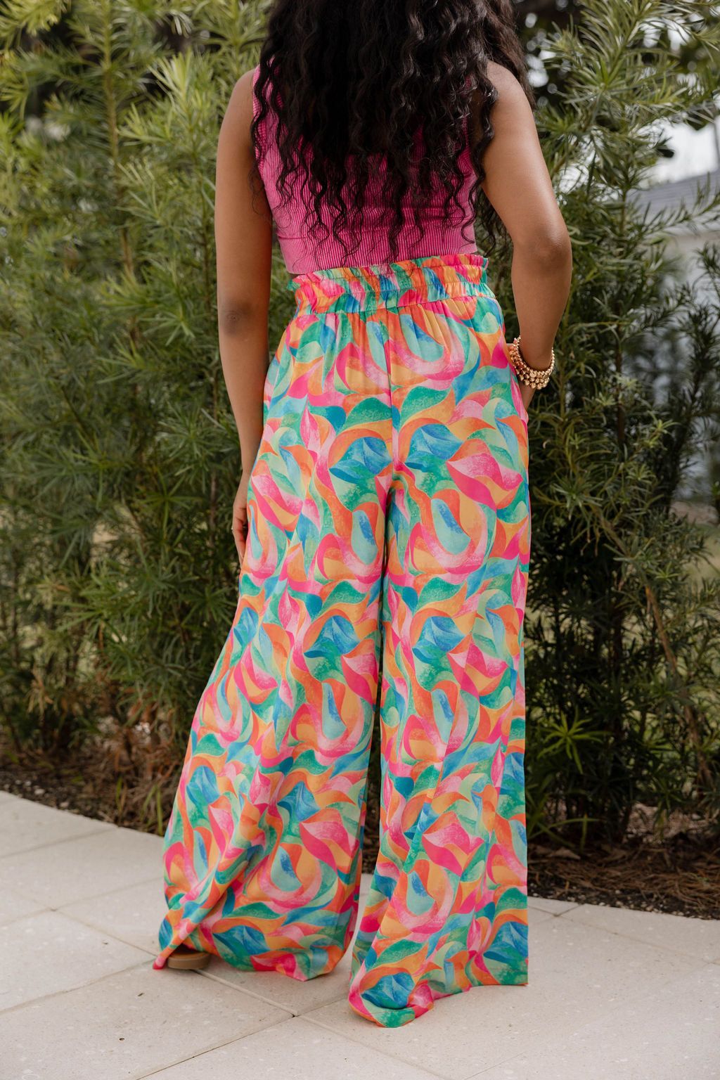 Play It Again Kaleidoscope Dreams Satin Printed Pants sold by Pink Lily product image thumbnail 4