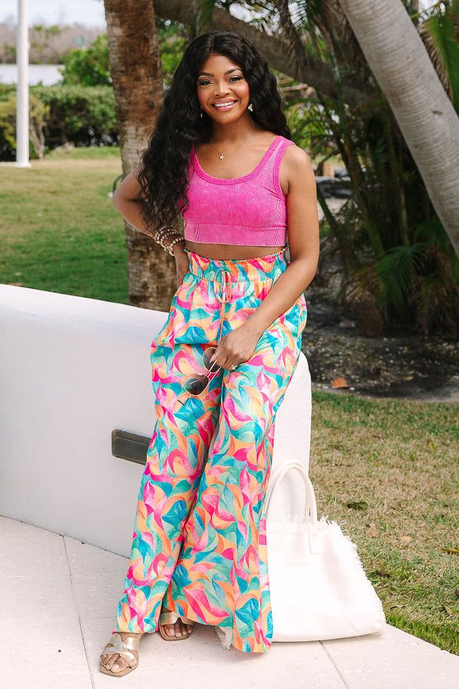 Play It Again Kaleidoscope Dreams Satin Printed Pants sold by Pink Lily product image thumbnail 2