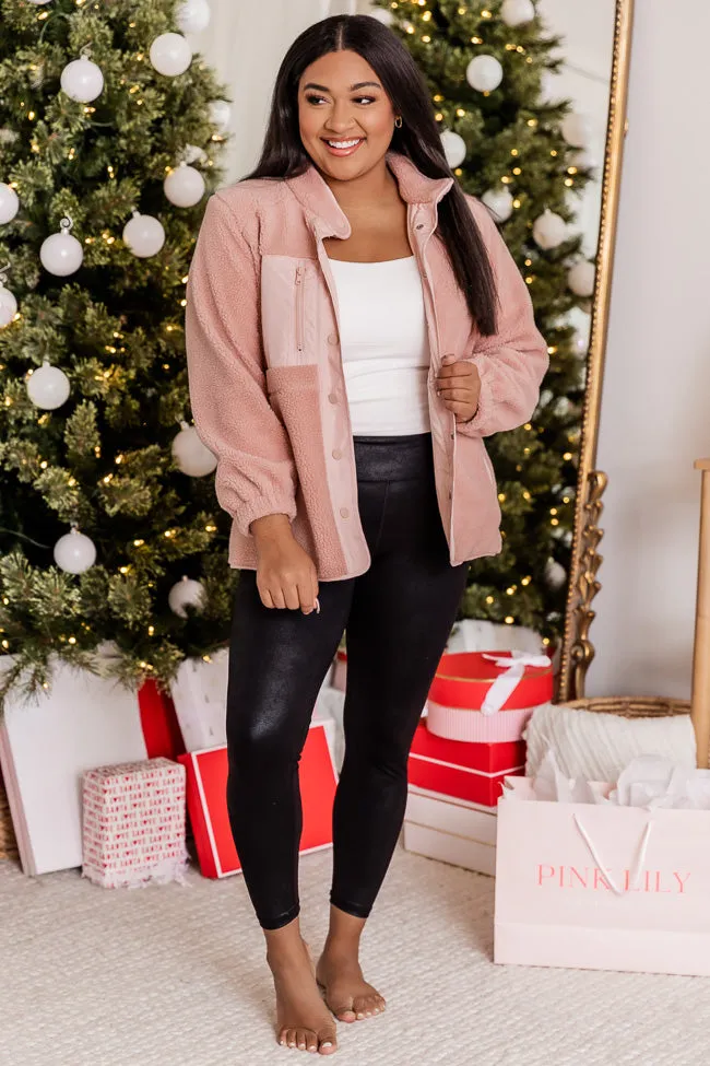 Making Time For Me Mauve Sherpa Jacket FINAL SALE sold by Pink Lily