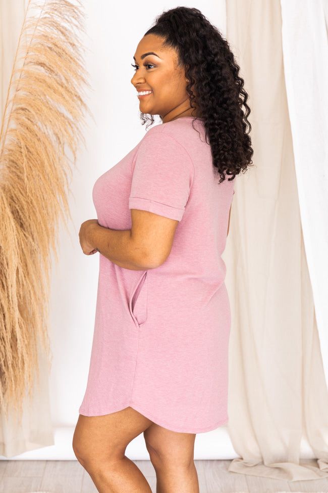 Cherished Time Mauve French Terry T-Shirt Dress FINAL SALE sold by Pink Lily product image thumbnail 12