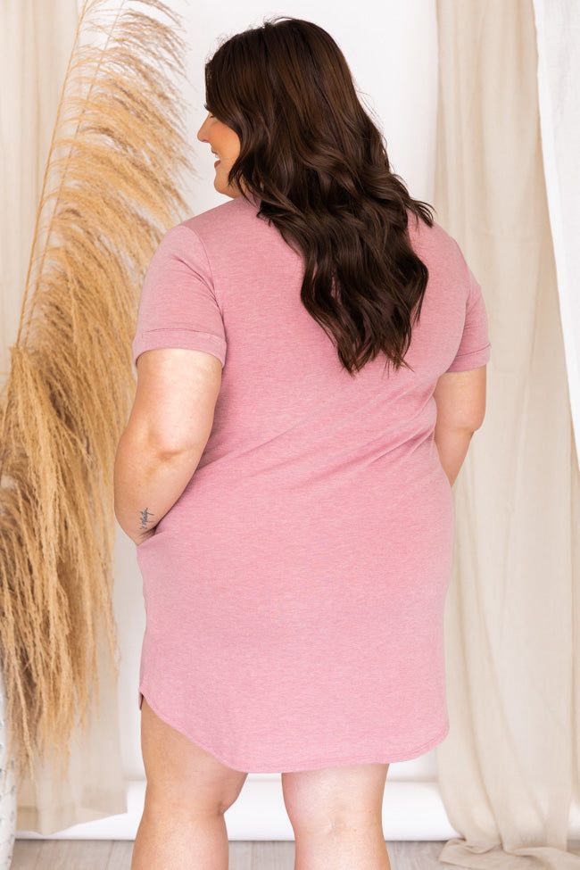 Cherished Time Mauve French Terry T-Shirt Dress FINAL SALE sold by Pink Lily product image thumbnail 16