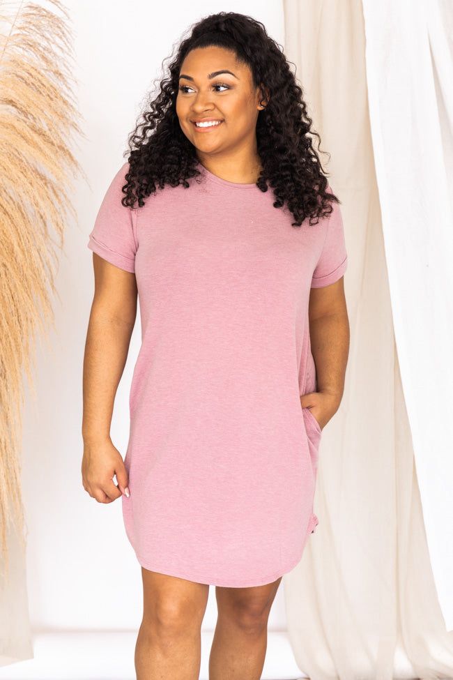 Cherished Time Mauve French Terry T-Shirt Dress FINAL SALE sold by Pink Lily product image thumbnail 10