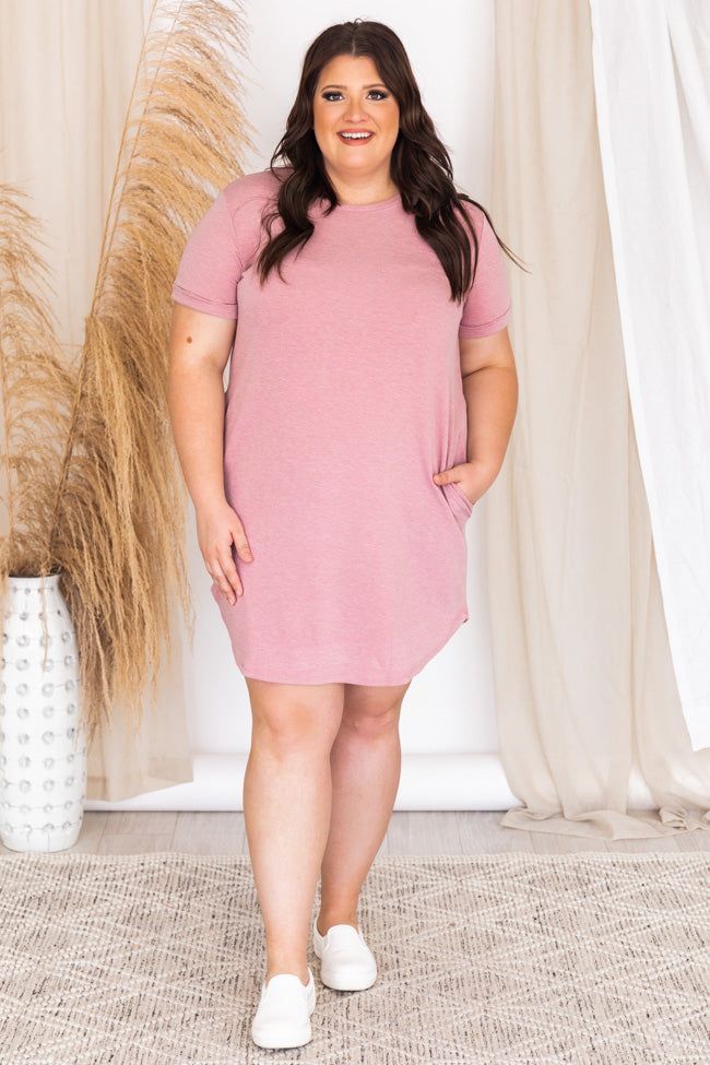 Cherished Time Mauve French Terry T-Shirt Dress FINAL SALE sold by Pink Lily product image thumbnail 14