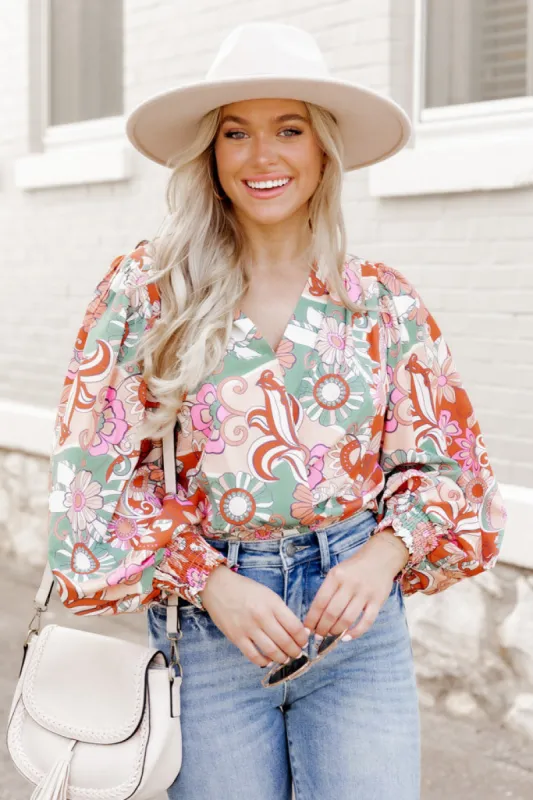 Having Mixed Feelings Olive Printed Long Sleeve Bodysuit FINAL SALE sold by Pink Lily