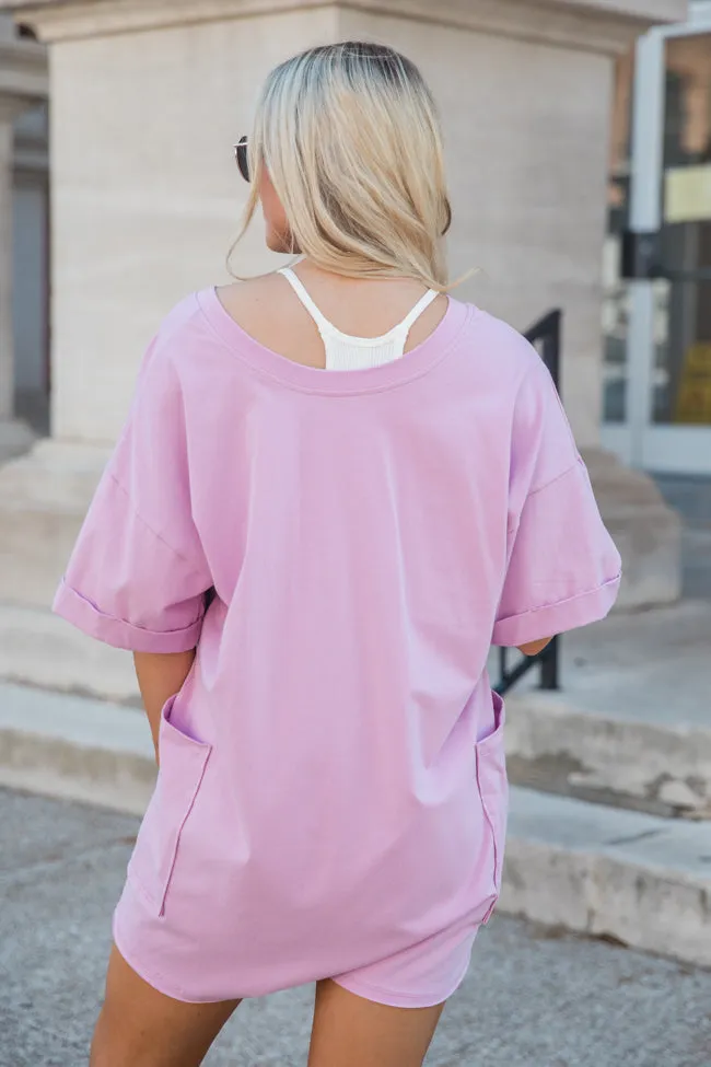On A Daily Basis Orchid Deep V-Neck Pocketed Romper SALE sold by Pink Lily product image thumbnail 4