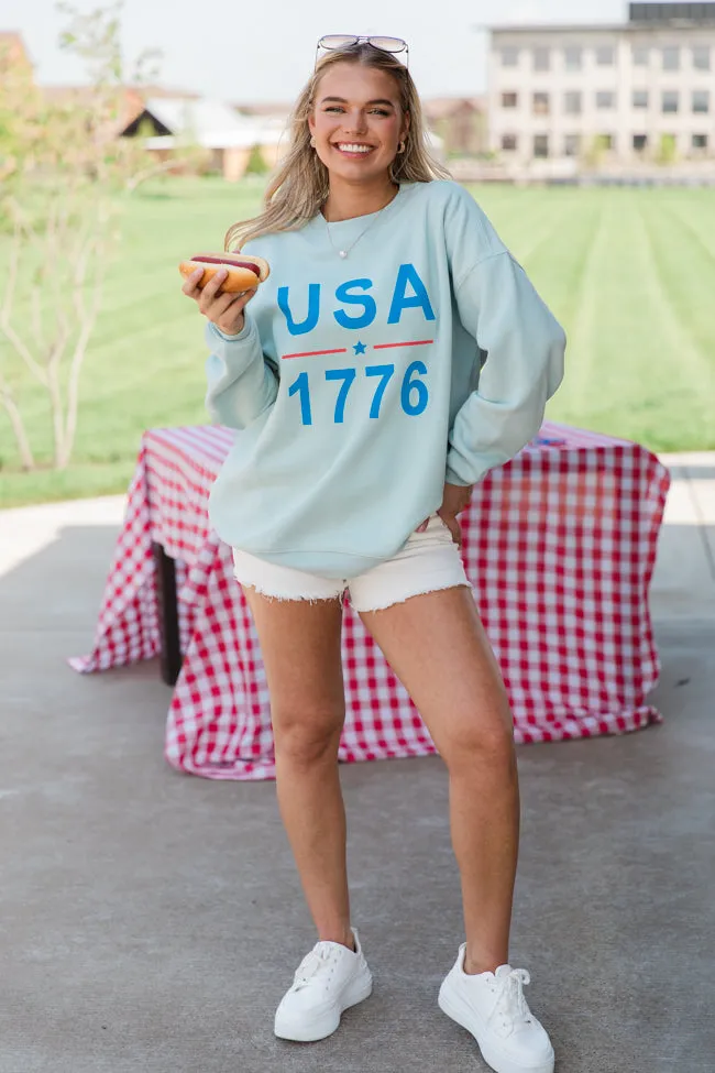 USA 1776 Light Blue Graphic Sweatshirt FINAL SALE sold by Pink Lily product image thumbnail 2