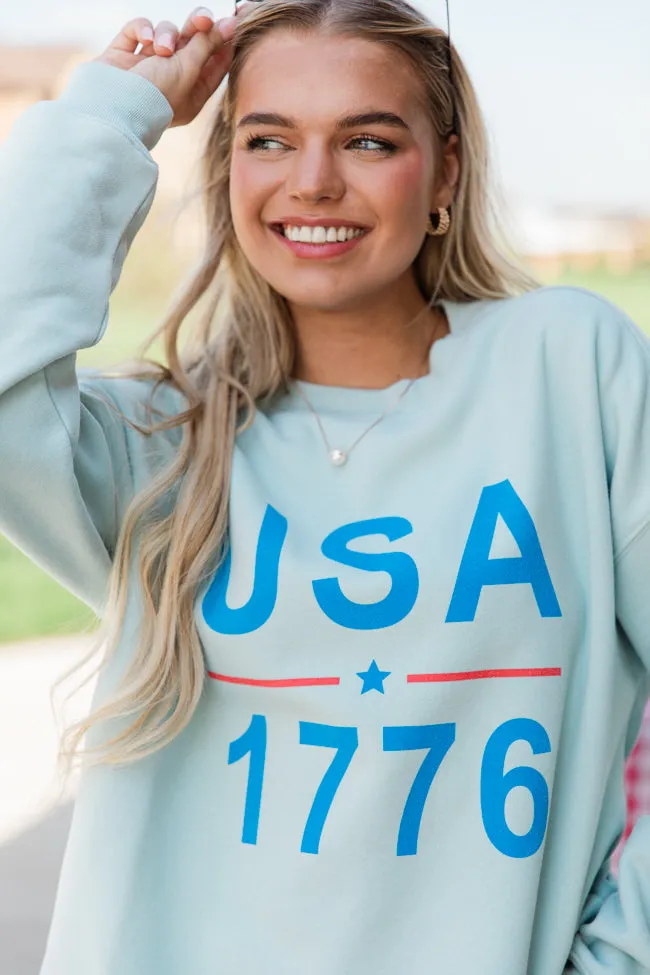USA 1776 Light Blue Graphic Sweatshirt FINAL SALE sold by Pink Lily product image thumbnail 3