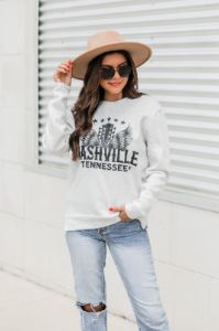Nashville Wings Ash Graphic Sweatshirt FINAL SALE sold by Pink Lily