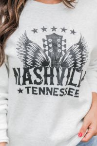 Nashville Wings Ash Graphic Sweatshirt FINAL SALE sold by Pink Lily