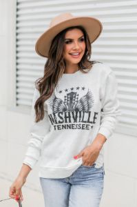Nashville Wings Ash Graphic Sweatshirt FINAL SALE sold by Pink Lily