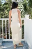 Good Composure Cream Halter Neck Crochet Midi Dress FINAL SALE sold by Pink Lily