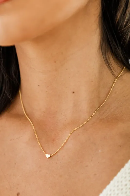 How To Love Gold Dainty Heart Necklace sold by Pink Lily