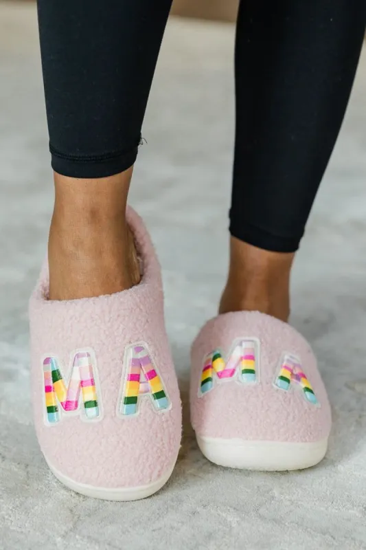 Mama Patch Light Pink Slippers FINAL SALE sold by Pink Lily