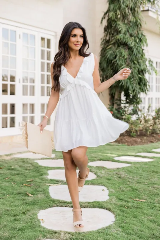 Moments Like Those White Mini Dress FINAL SALE sold by Pink Lily