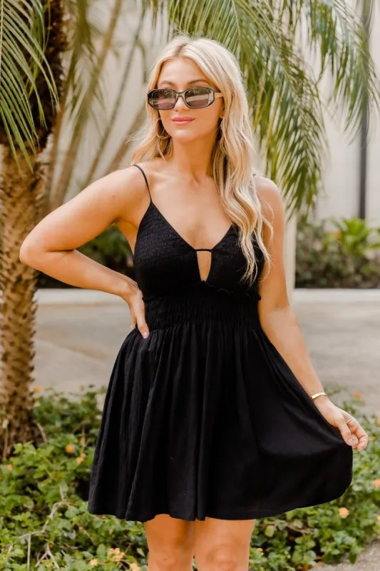 Seaside Date Black Mini Dress FINAL SALE sold by Pink Lily
