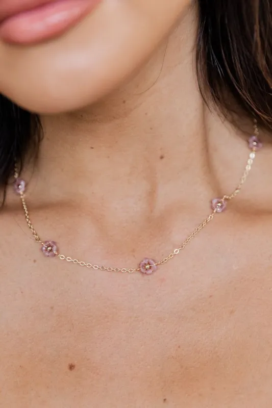 Keep It Chic Pink Flower Bead Necklace sold by Pink Lily