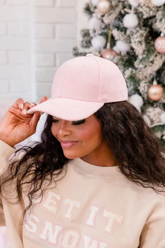 Pink Corded Baseball Hat sold by Pink Lily