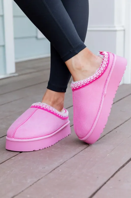 Sydney Pink Platform Slipper sold by Pink Lily