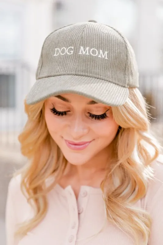 Dog Mom Embroidered Olive Cord Baseball Cap FINAL SALE sold by Pink Lily