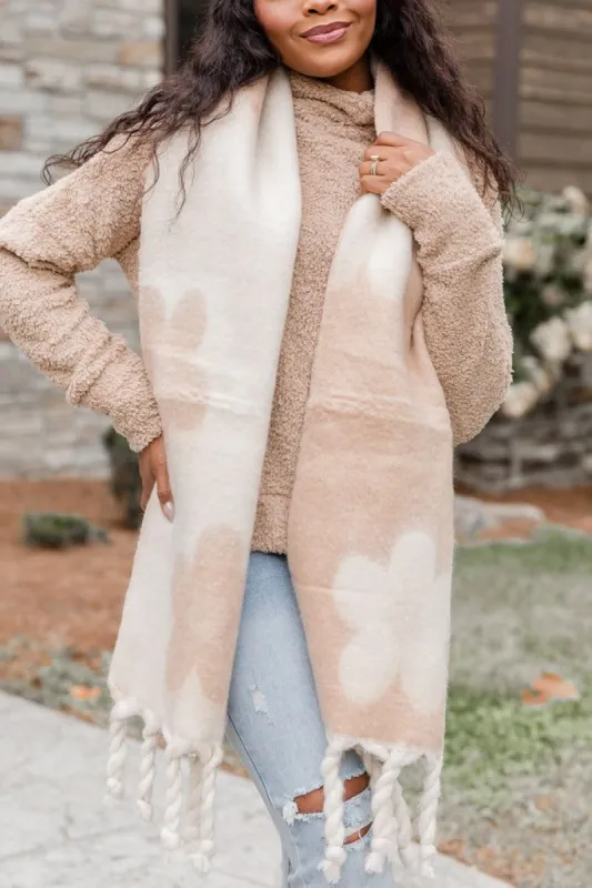 Beige Daisy Chunky Scarf sold by Pink Lily
