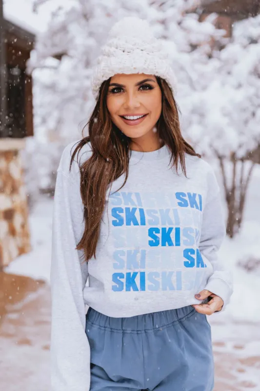 Ski Multi Ash Graphic Sweatshirt sold by Pink Lily