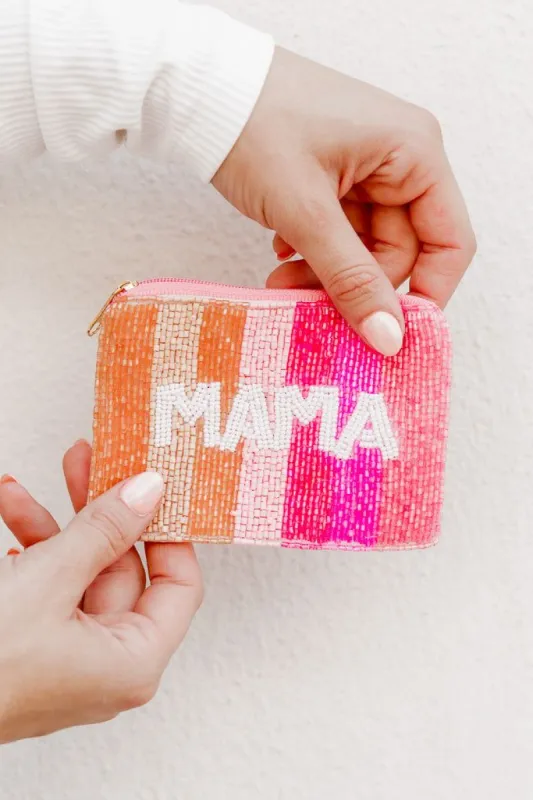 Mama Rainbow Stripe Coin Purse made by Pink Lily