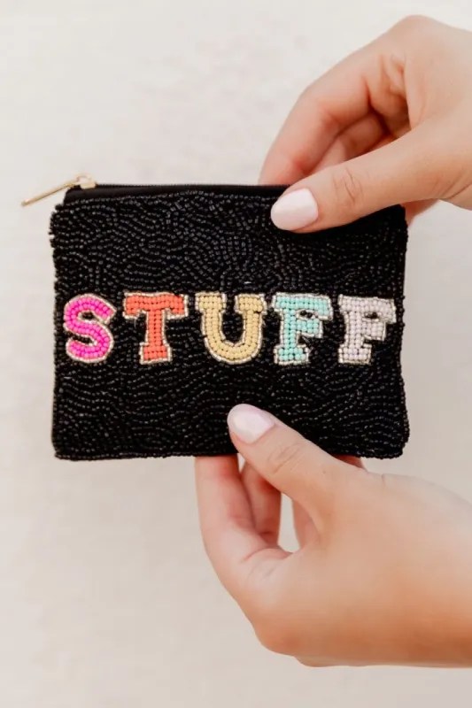 Stuff Multi Beaded Coin Purse made by Pink Lily