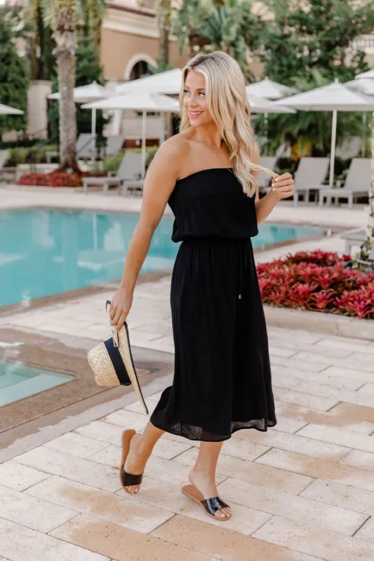 Dare To Dream Strapless Black Jumpsuit FINAL SALE sold by Pink Lily