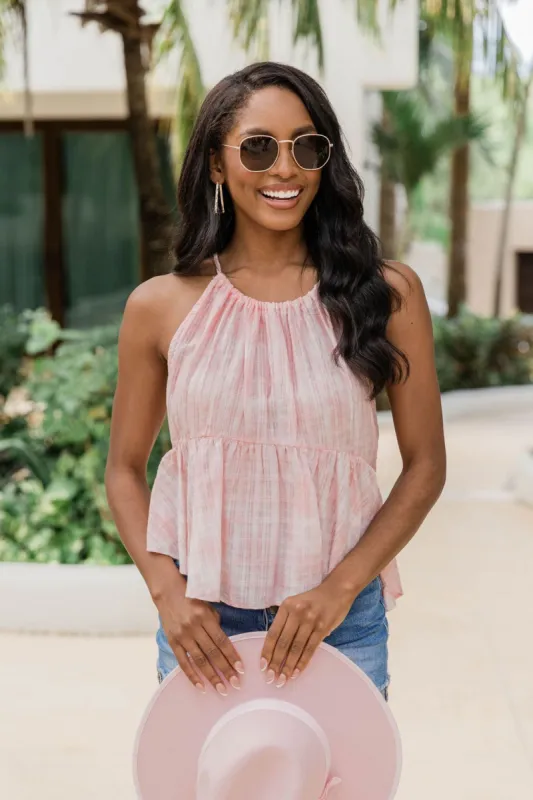 Explain Yourself Pink Tie Dye Peplum Tank FINAL SALE sold by Pink Lily