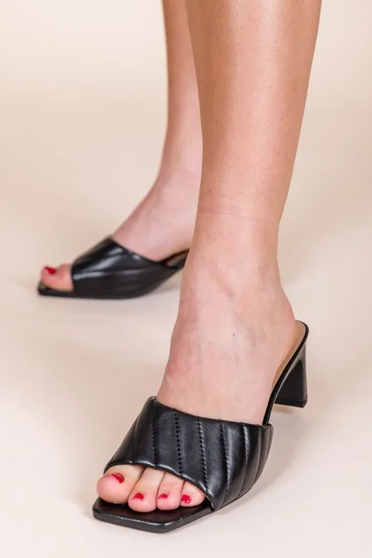 Anna Black Quilted Classic Heel FINAL SALE sold by Pink Lily