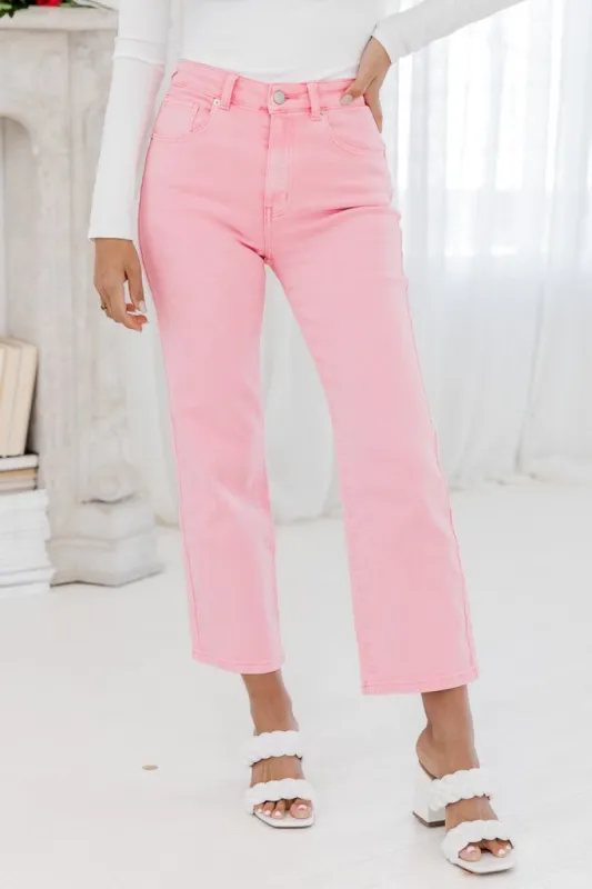 Allie Pink Straight Leg Jeans FINAL SALE sold by Pink Lily