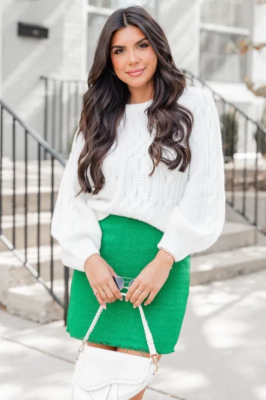 Before I Go Ivory Cable Knit Sweater FINAL SALE sold by Pink Lily