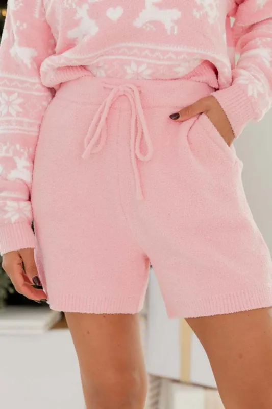 Cozy Daydream Pink Fuzzy Lounge Short sold by Pink Lily