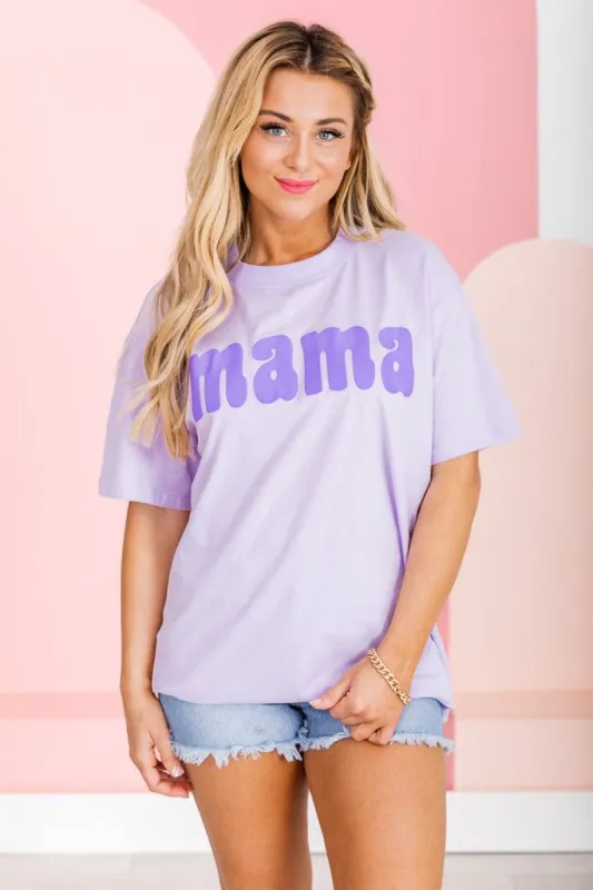 Mama Puff Lilac Oversized Graphic Tee sold by Pink Lily