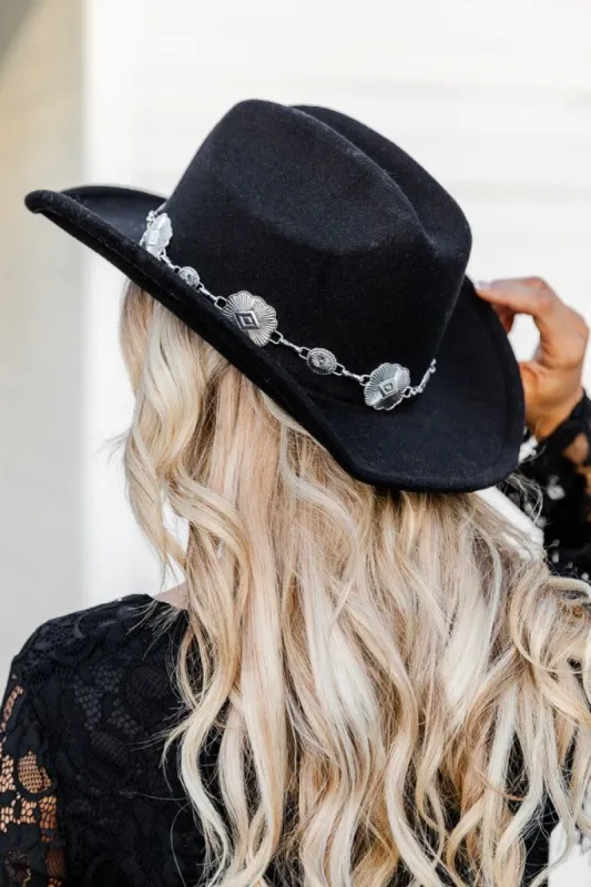Line 'Em Up Black Cowboy Hat sold by Pink Lily