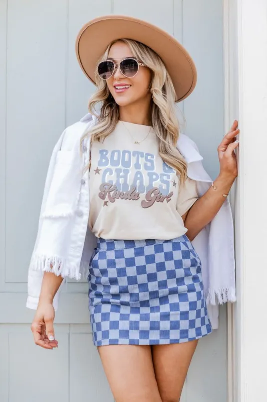 Boots and Chaps Kinda Girl Ivory Oversized Graphic Tee SALE sold by Pink Lily