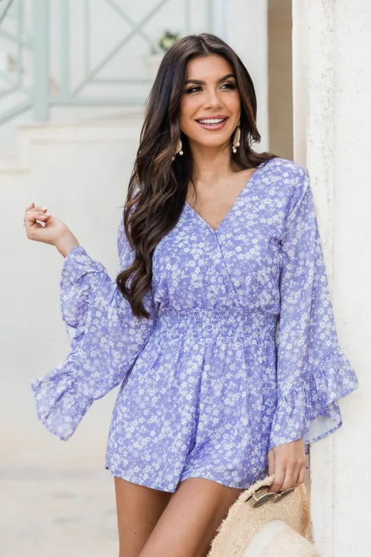 I Keep Hoping Floral Purple Romper FINAL SALE sold by Pink Lily