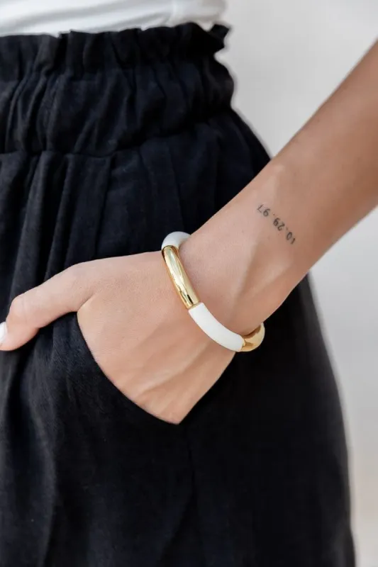 Hold On To You Ivory Bangle Bracelet sold by Pink Lily