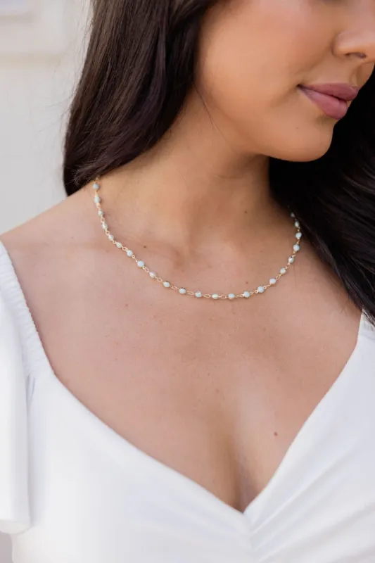 Special Occasion Mint Beaded Necklace FINAL SALE sold by Pink Lily