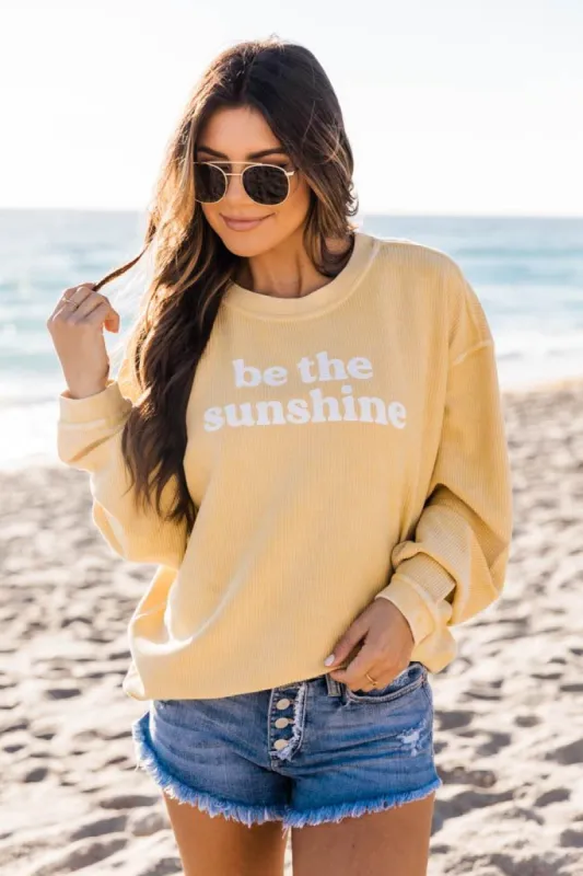 Be The Sunshine Gold Corded Graphic Sweatshirt FINAL SALE sold by Pink Lily