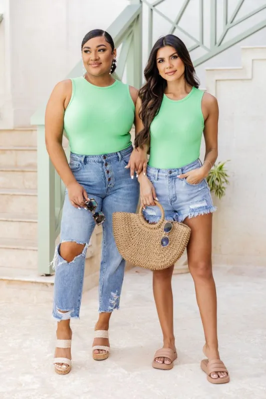 Pure Memory Lime Bodysuit sold by Pink Lily